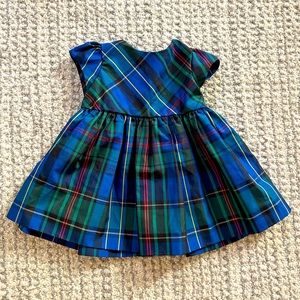 Ralph Lauren Polo Infant Girls Plaid Holiday Dress Size 3 Months.